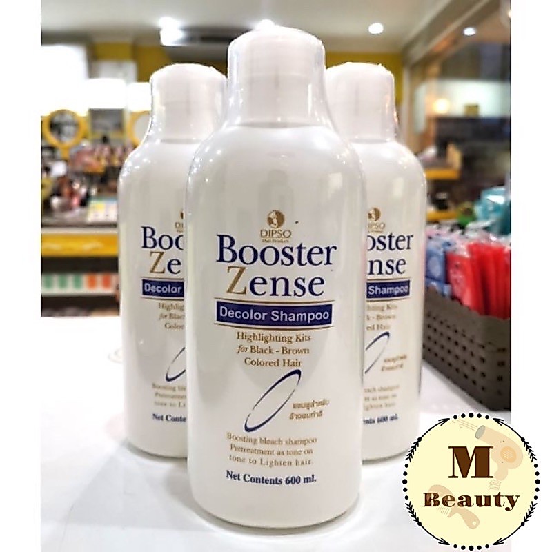 แชมพูล้างสีผมย้อมดำ น้ำตาลเข้ม dipso​ booster​ zense600ml. แชมพูเปิดเกล็ดผม