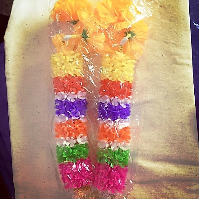 มาลัย 2 ชาย ดอกแรกถึงอุบะ ยาว 20 ซม. 7สี