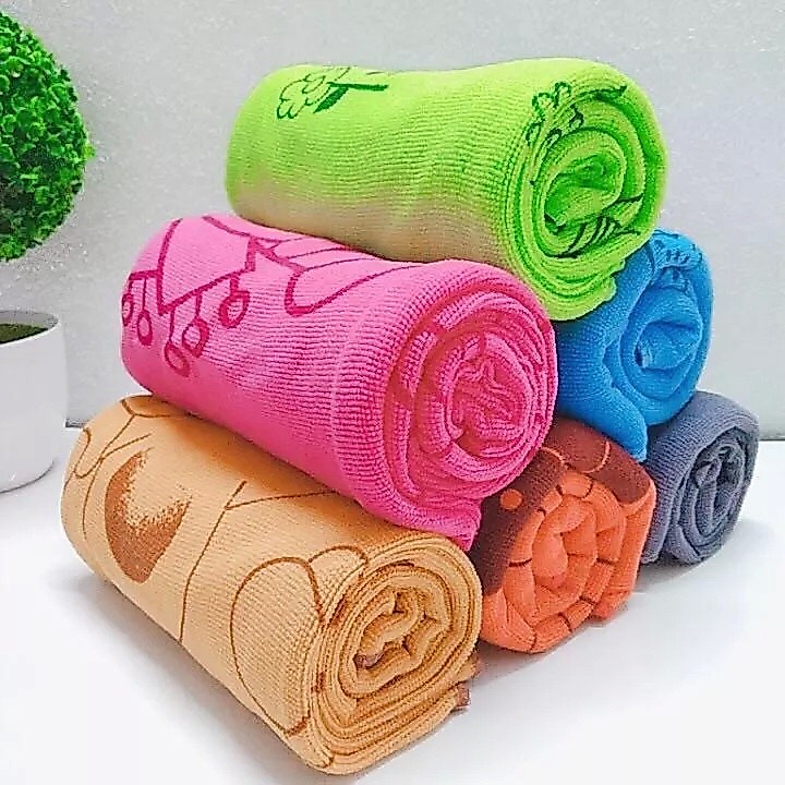 (รุ่นหนา)ผ้าเช็ดตัว ผ้าขนหนู ผ้าอาบน้ำ 90x160cm (430g) ปั้มลายจัมโบ้ ซับน้ำได้ดีกว่า กุ้นขอบ AAA