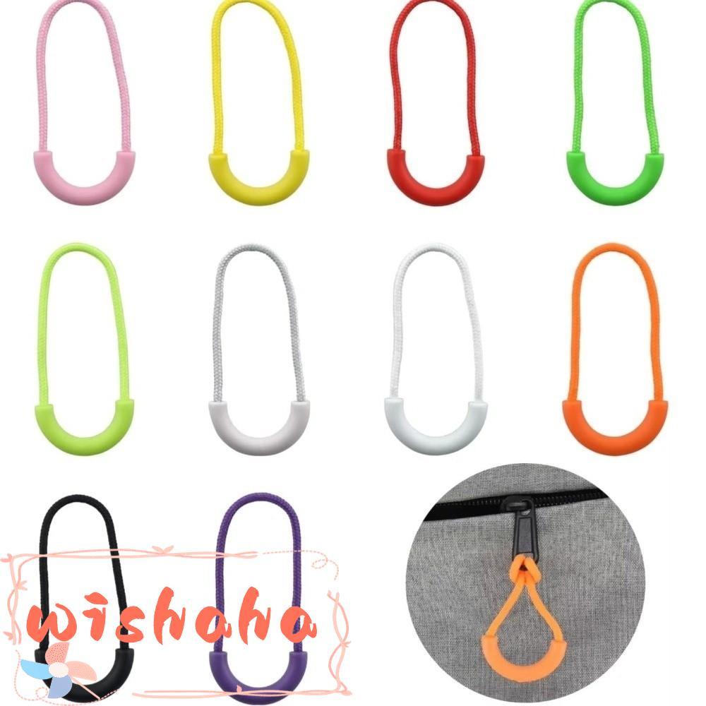 WISHAHA 10 ชิ้นซิปดึง, U-Shaped Pull Strap หัวซิป, พลาสติกเปลี่ยนล็อคสายไฟเชือก Pullers ซ่อมกระเป๋า