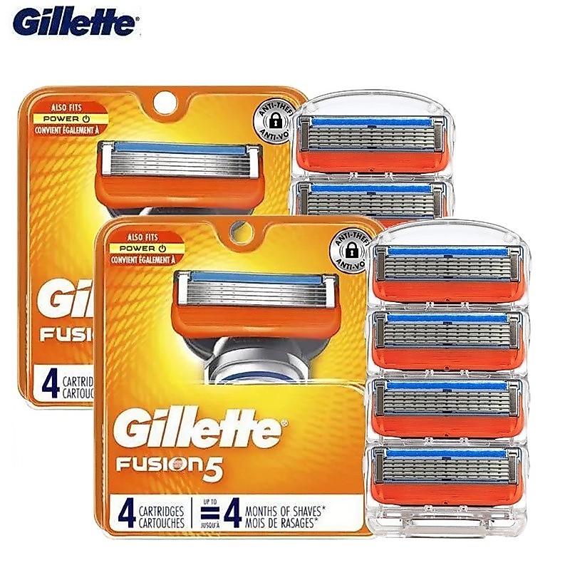 Gillette Fusion ใบมีดโกน 5 ชั้น สําหรับมีดโกนตรง Sharp Trimmer เปลี่ยนใบมีดผู้ชาย