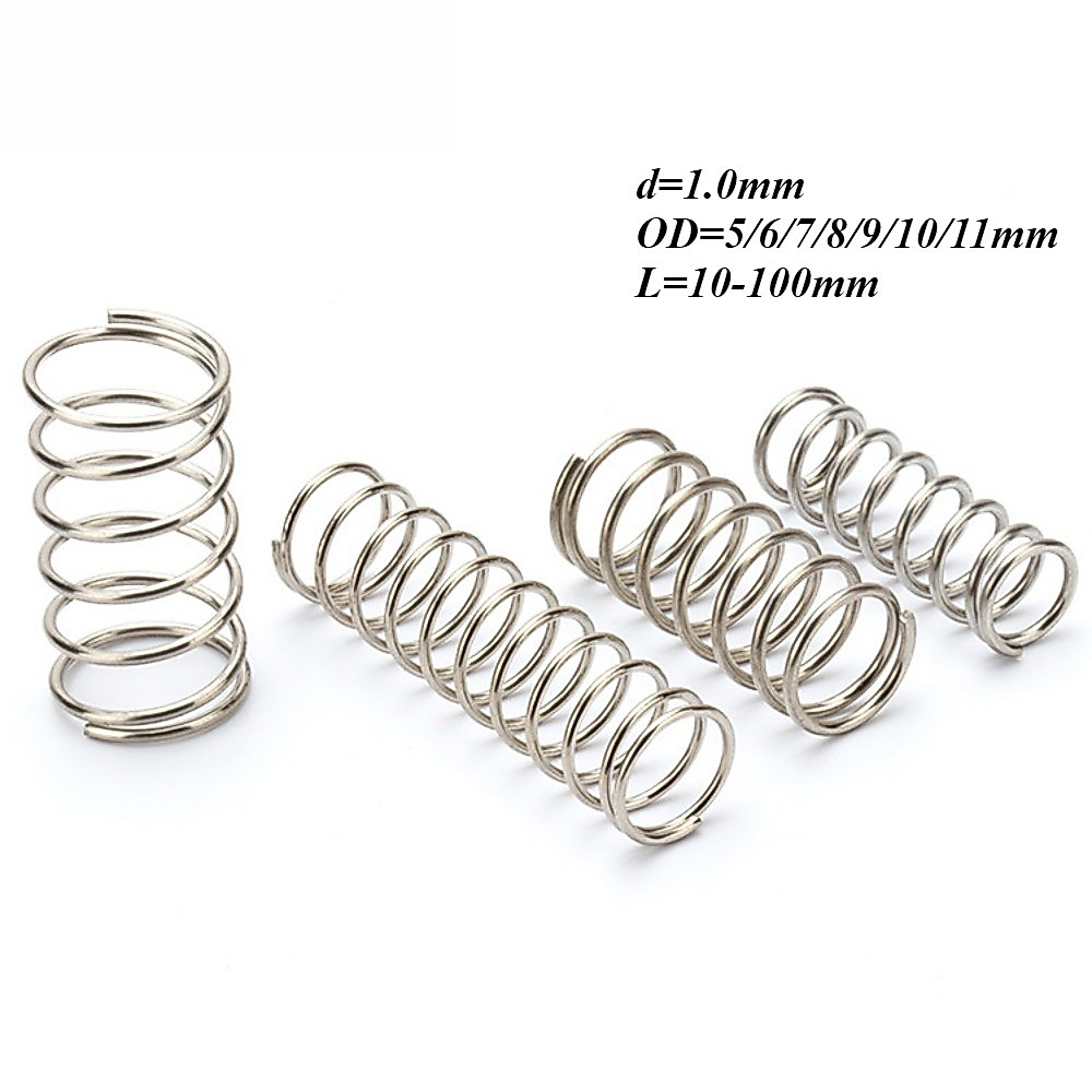 compression spring SUS304 สปริงกด-สปริงดัน ขนาด สแตนเลส 304 (เส้นผ่านศูนย์กลางลวด:1.0มม.,เส้นผ่านศูนย์กลางภายนอก:5-22มม.) (WDY-XDT-TH-1)