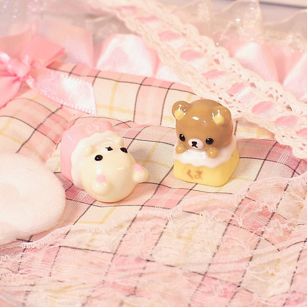 Rilakkuma Keycap ส่วนบุคคลน่ารักการ์ตูน 3D Handmade Keycaps ESC DIY Kawaii Korilakkuma Bear Keycaps