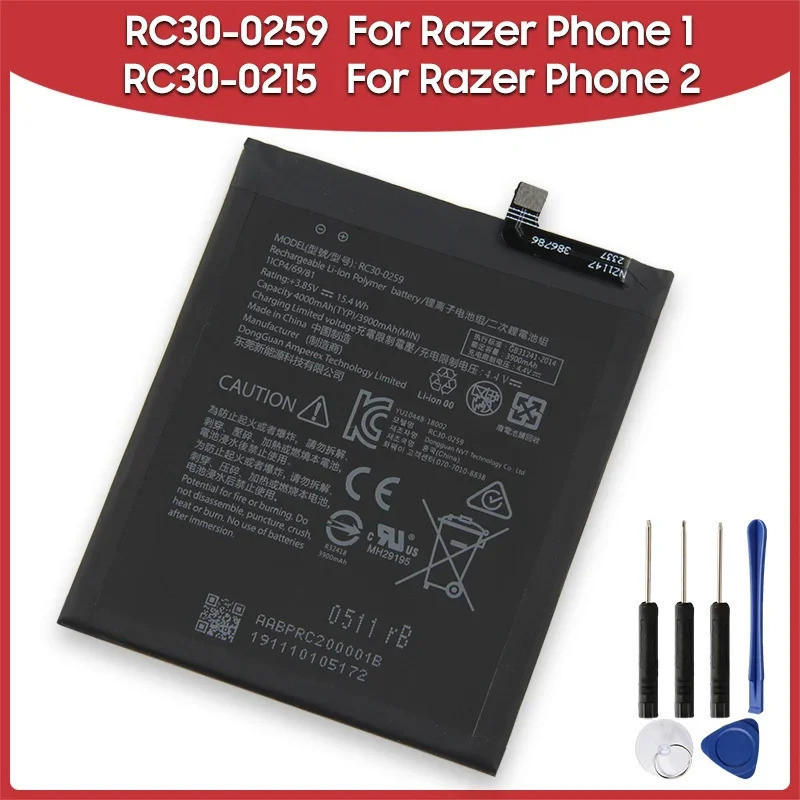เปลี่ยนแบตเตอรี่ 4000mAh RC30-0259 สําหรับโทรศัพท์ Razer 2 1 Phone2 Phone1 แบตเตอรี่ชาร์จ RC30-0215