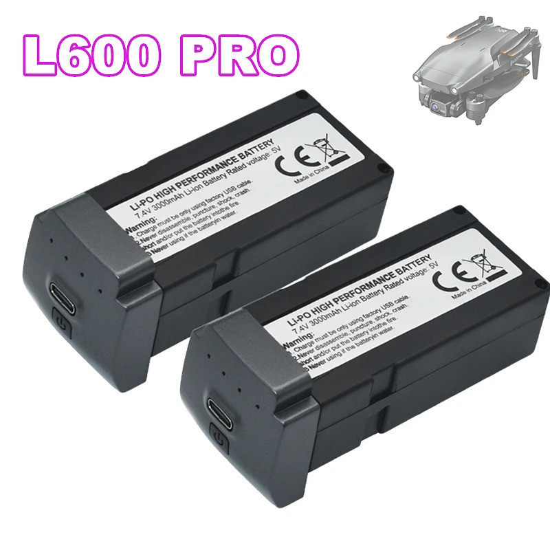 2 ชิ้นสําหรับ L600 PRO Rc Drone แบตเตอรี่ 7.4 V 3000 mAh Li-ion แบตเตอรี่ L600 PRO เฮลิคอปเตอร์สําหร