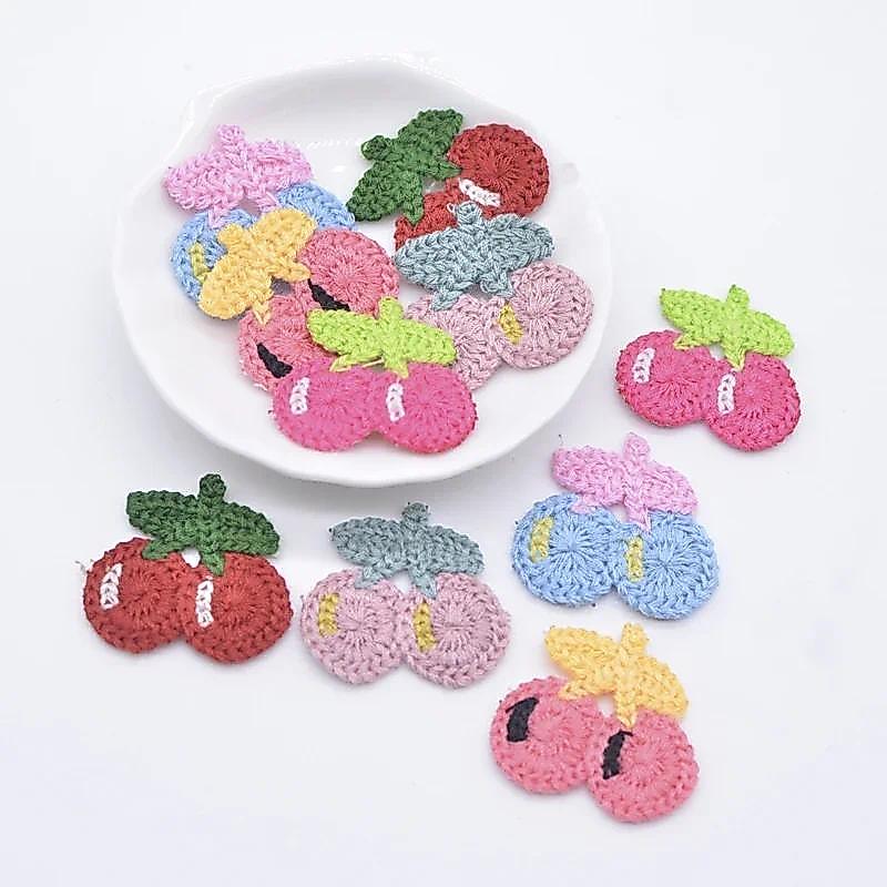 แพทช์ประดับ Applique ขนาด 30x30 มม. 20 ชิ้น ลายเชอร์รี่ สำหรับงานฝีมือเสื้อผ้าและของแต่งบ้าน