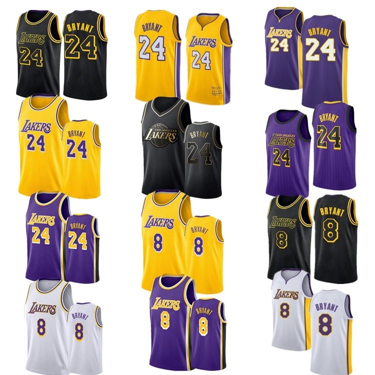 จัดส่งในวันเดียวกัน!!เสื้อเจอร์ซีย์ Lakers 24 kobe kobe เสื้อบาสเก็ตบอลปัก kobe