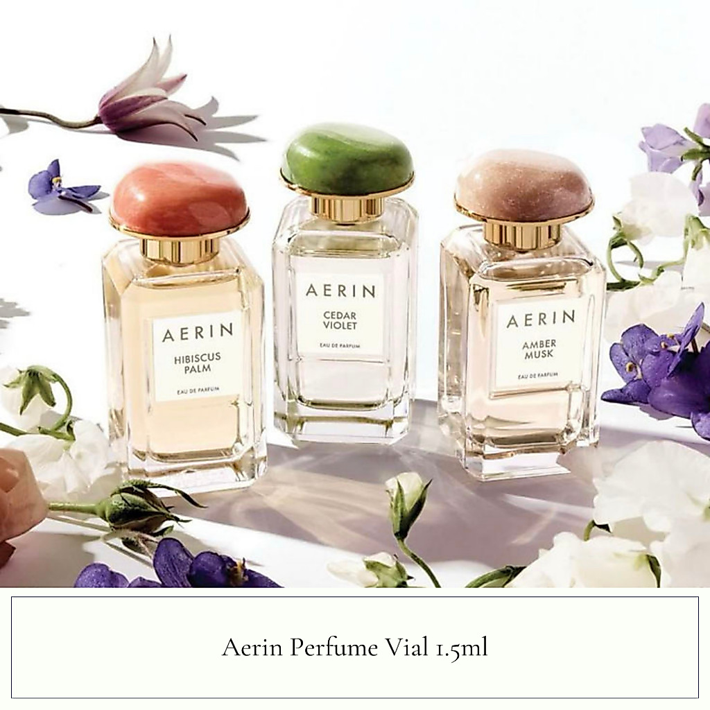 Aerin Perfume Vial 1.5ml Amber Musk, Cedar Violet, Rose de Grasse, Mediterranean Honeysuckle