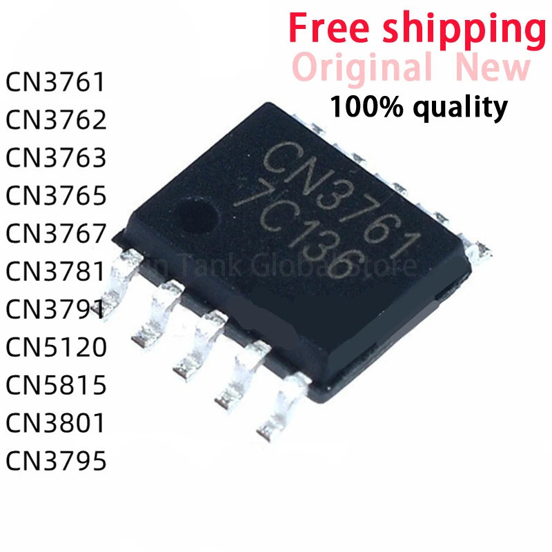 5PCS CN3781 CN5815 CN3801 CN3761 CN3767 CN3762 CN3763 CN3765 CN3791 CN3795 CN5120 SSOP10 ชิปic