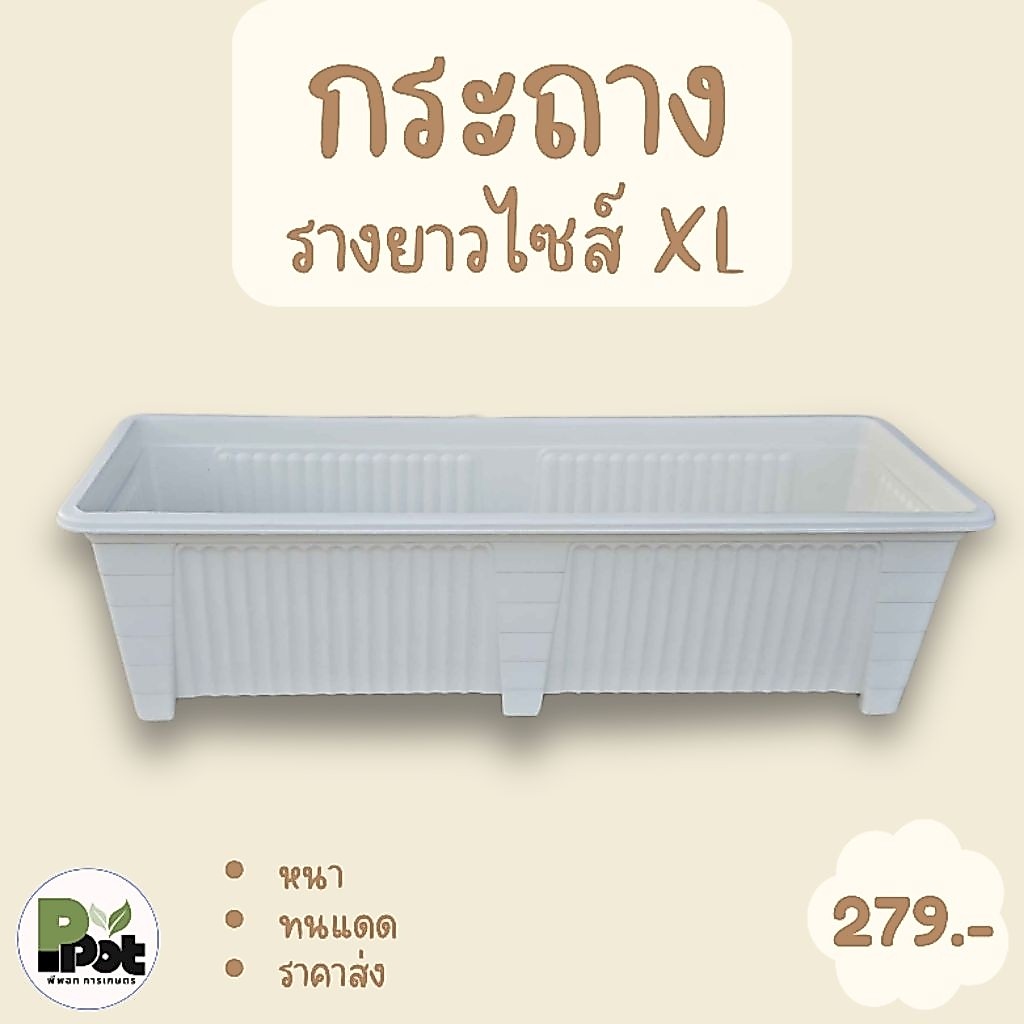 กระถางต้นไม้ รุ่นรางยาว ไซส์ XL มีหลายสีให้เลือก สีขาว ดำ เทา อิฐ โอ๊ค ฟ้าพาสเทล เขียวพาสเทล ชมพูพาสเทล