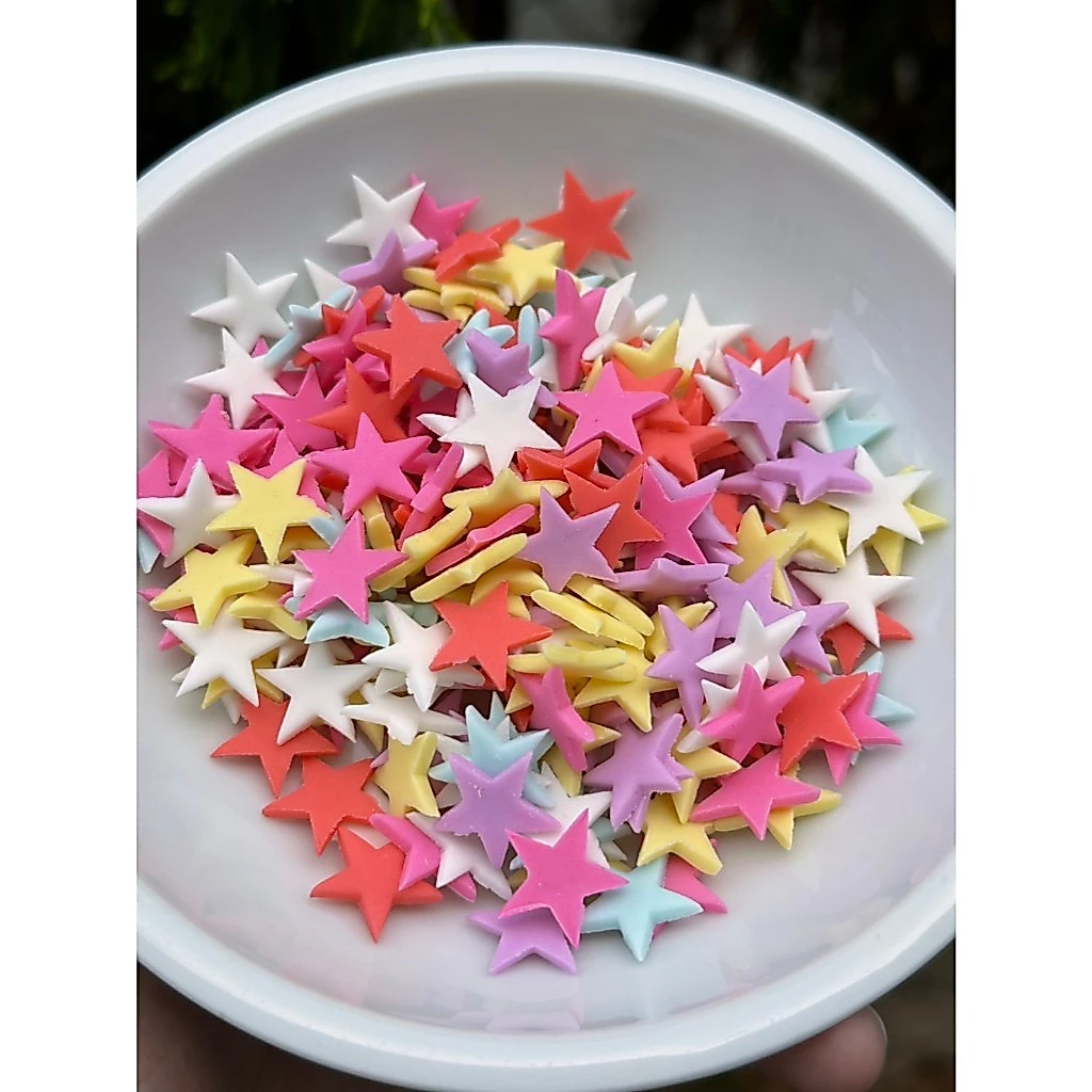 น้ำตาลแต่งหน้าเค้ก ⭐️รูปดาว⭐️ น้ำตาลตกแต่งขนม น้ำตาลกัมเพส