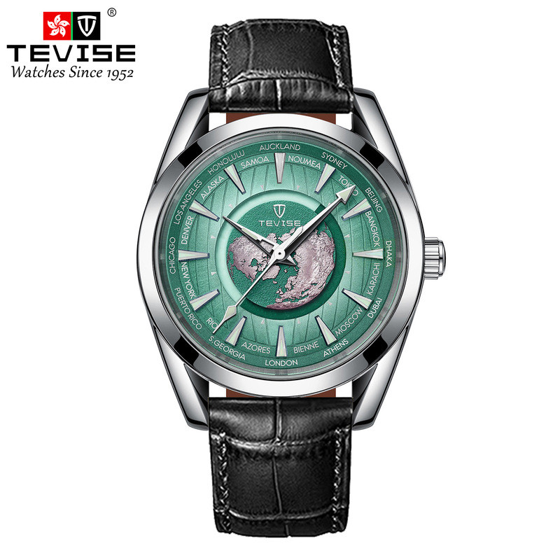 2026 Swiss TEVISE TEVISE นาฬิกา Tourbillon นาฬิกาผู้ชายนาฬิกากันน้ําธุรกิจขนาดใหญ่