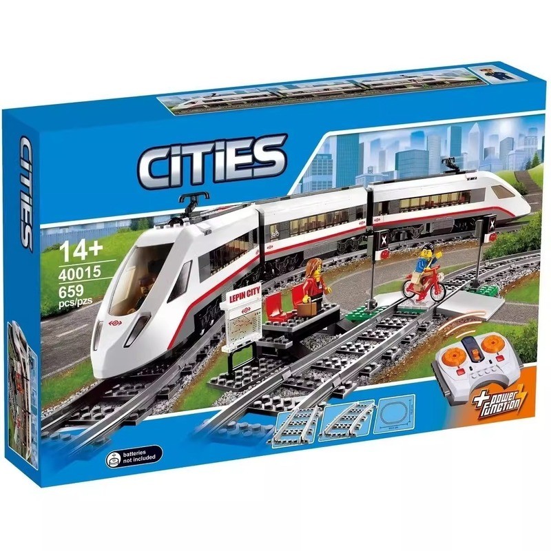 บล็อกตัวต่อที่เข้ากันได้ CITY CITY Fire Ship 60368 Airport High-Speed Train Model Assembly Toys