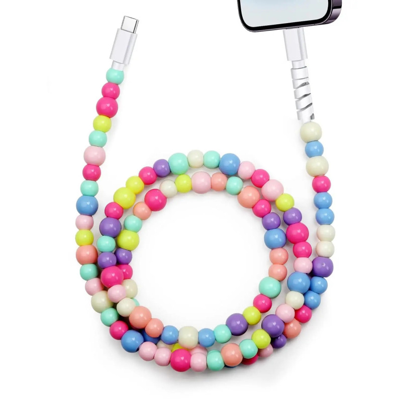 สายชาร์จลูกปัด - Fit สําหรับอุปกรณ์ทั้งหมด USBC & Lightening 4-in-1 USB-C Cable,or 2-in-1 data line