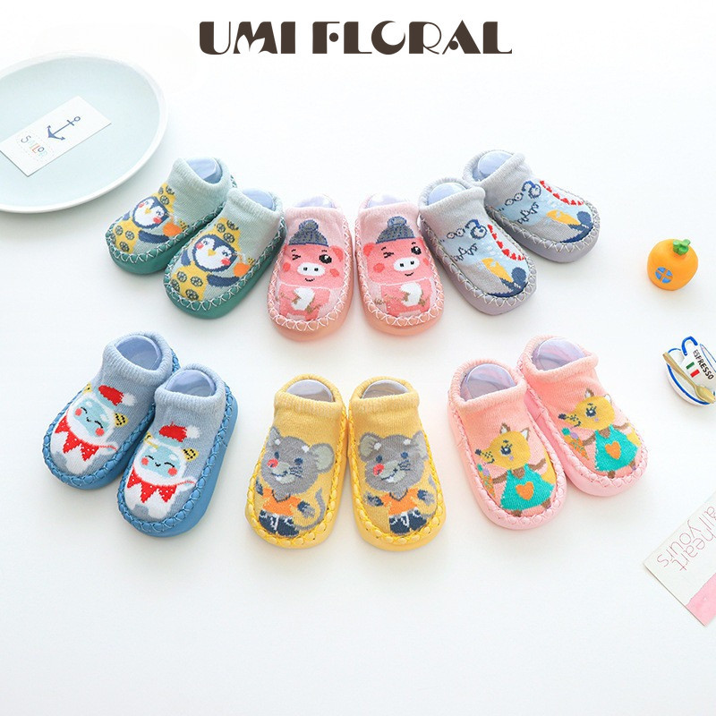 0-24Months Fall Winter Rubber Girl Boy Children Floo Soft Non-slip Shoes Cartoon Baby Walking Shoes