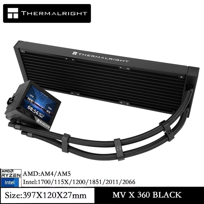 Thermalright MJOLNIR VISION 360 X AIO CPU Liquid Cooler จอแสดงผล LCD ขนาด 3.5นิ้วรองรับหน้าจอแอนิเมช