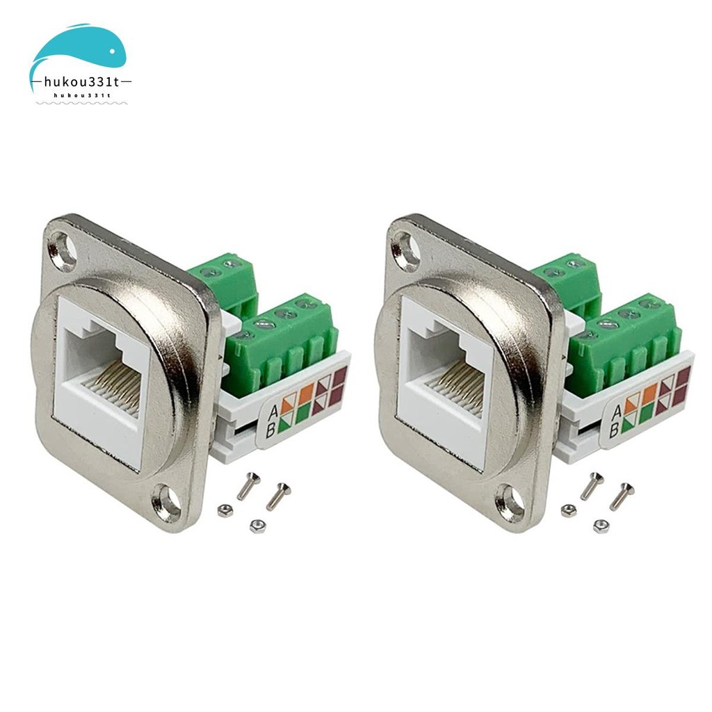 [การประชุม H3]อะแดปเตอร์เทอร์มินัลสกรูเมาท์แผง RJ45 2 ชิ้น, ขั้วต่อเมาท์แผงตัวเมีย RJ45/8P8C, RJ45 S