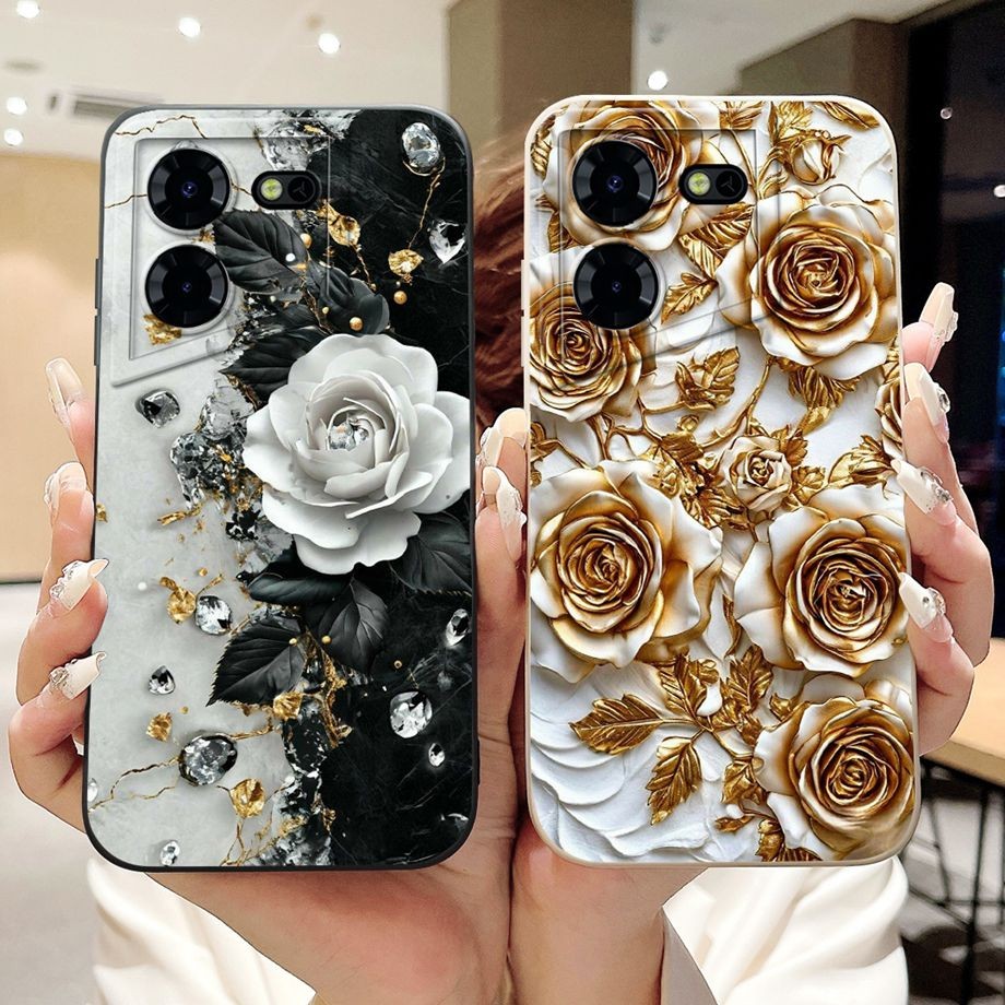นุ่มสําหรับ Tecno Pova 5 Pro Pova5 แฟชั่นดอกไม้ทาสีซิลิโคน Jelly ฝาครอบโทรศัพท์สําหรับ Tecno Pova 5P