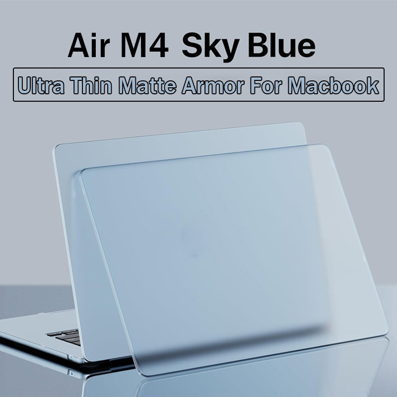 เคสสีน้ําเงิน Ultra Slim Matte sky สําหรับ macbook air 13 นิ้ว M2 M3 M4 A2681 A3240 A3113
