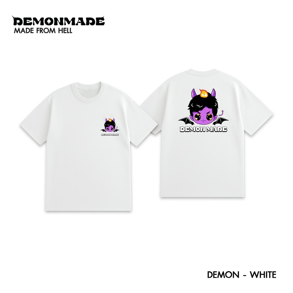 DemonMade White Collection เสื้อยืดทรงโอเวอร์ไซส์ วินเทจ