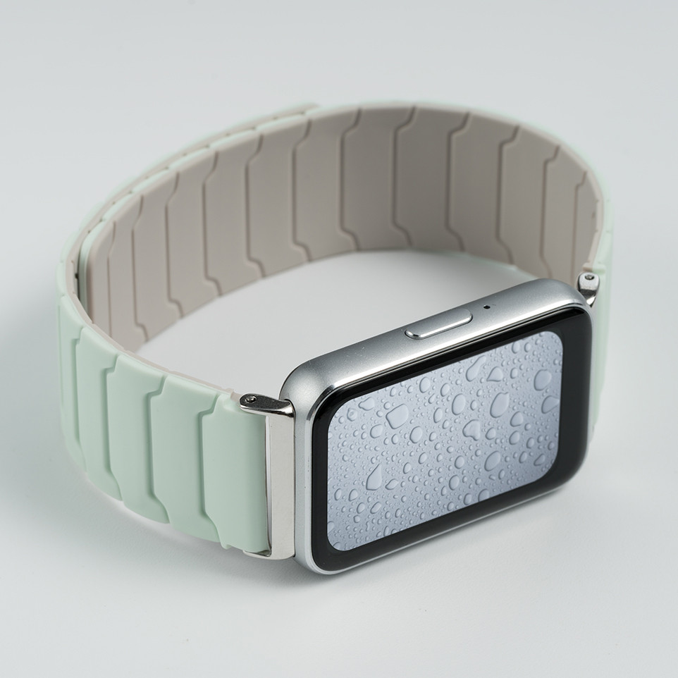 SAMSUNG สร้อยข้อมือแม่เหล็กสําหรับSamsung Galaxy Fit 3 กีฬาสายนาฬิกาซิลิโคนสําหรับSamsung Galaxy Fit3 อุปกรณ์เสริมCorreaผู้ชายผู้หญิงสาย