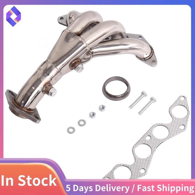 สแตนเลส Race Manifold Header ท่อไอเสียพร้อมปะเก็นสําหรับ EX 2001-2005 1.7L SOHC D17AXQ