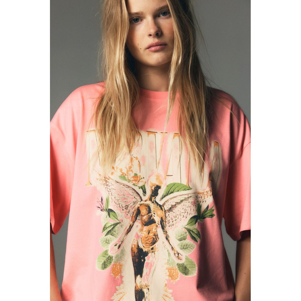 H&M(เอชแอนด์เอ็ม) เสื้อยืดพิมพ์ลายแบบโอเวอร์ไซส์ ผู้หญิง 1296052_2