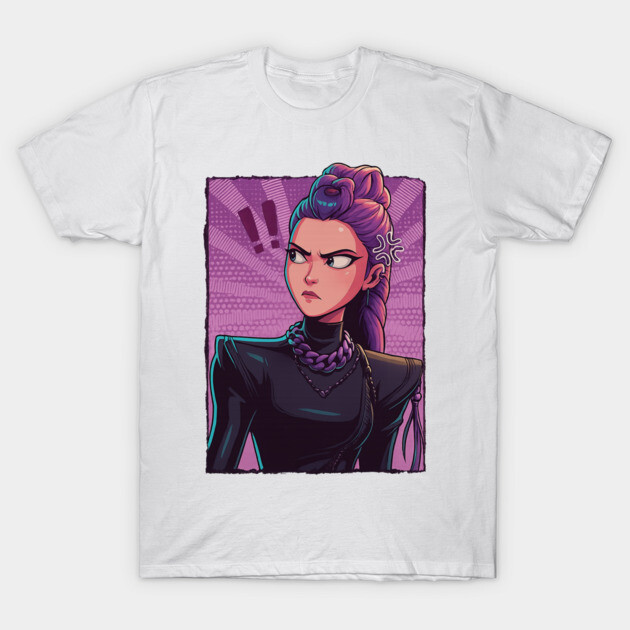 เสื้อยืด Vintage Rumi Emote-Alert Tee – K-Pop Demon Hunters Anime Fan Art T-Shirt แท้ Cotton 100%
