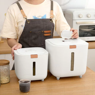iETH ถังเก็บข้าวสาร 5kg/10kg กล่องเก็บข้าวสารกันแมลง ฝา Pop-up สูญญากาศ กันความชื้น กล่องเก็บอาหารแห้ง ประหยัดพื้นที่ ส่งฟรี