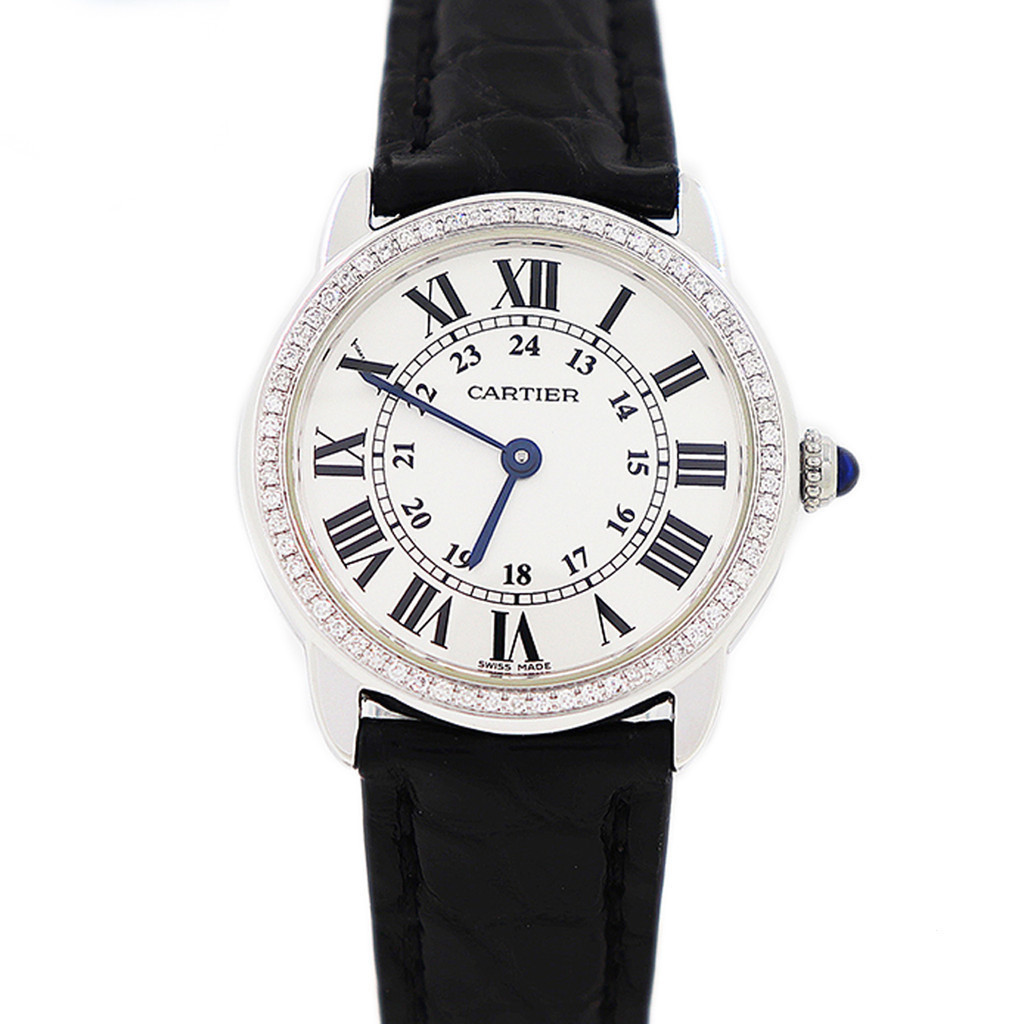 Cartier London Cartier 29mm Series Watch Female Cartier Ladies Quartz Watch หลังเพชร