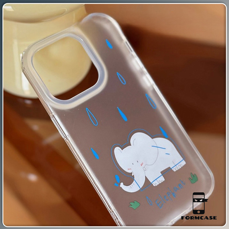 กรณีโทรศัพท์ จัดส่งจากประเทศไทย ช้างสวมเสื้อฝนfor iPhone 16 15 14 13 12 11 PRO MAX X XS MAX XR 7/8P ป้องกันลายนิ้วมือ ราคา ถูกที่สุด ดีลบีเคเค
