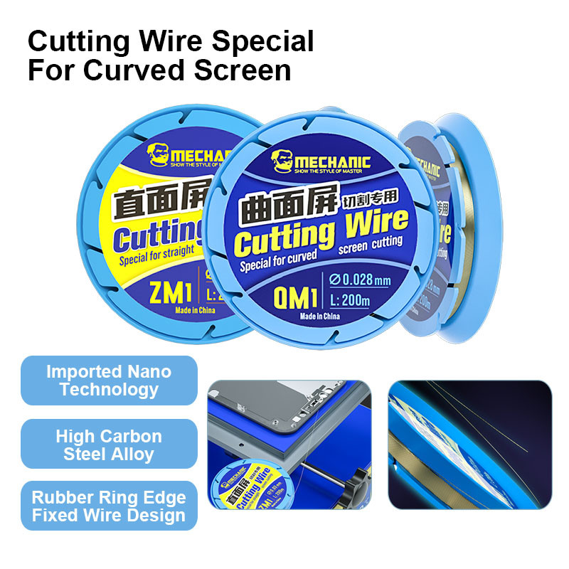 MECHANIC ZM1 QM1 200M ตัดลวดความแข็งสูงโทรศัพท์มือถือแล็ปท็อปตรง/โค้งหน้าจอ LCD Disassembly Line