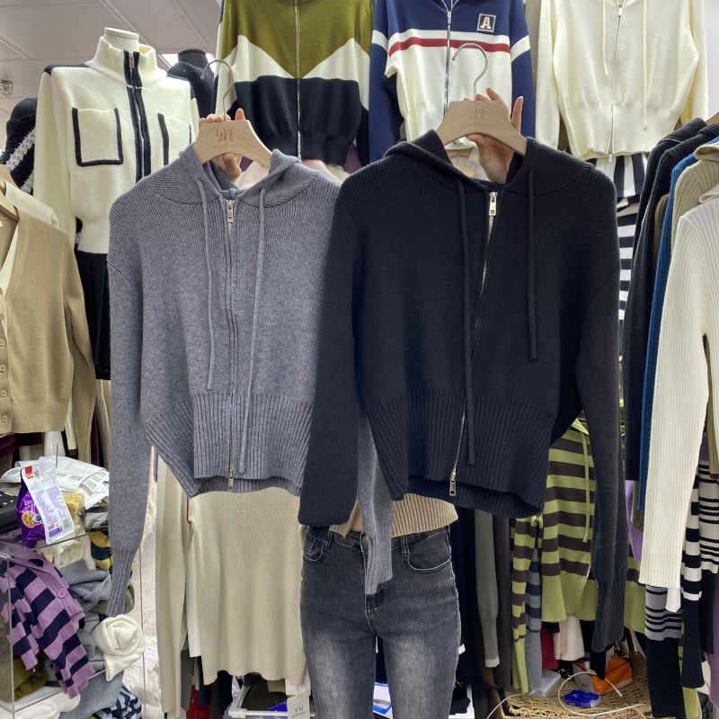 เสื้อคาร์ดิแกนถักทงแดมุนซิปคู่สำหรับผู้หญิง แขนยาว สไตล์ใหม่นุ่มและอบอุ่นสำหรับฤดูหนาว