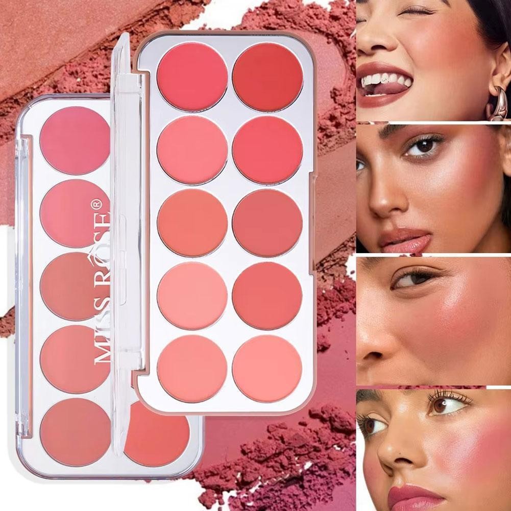 Missrose Ten Color Blush Matte Natural Easy Color Multifunctional Plate Blush E9l2