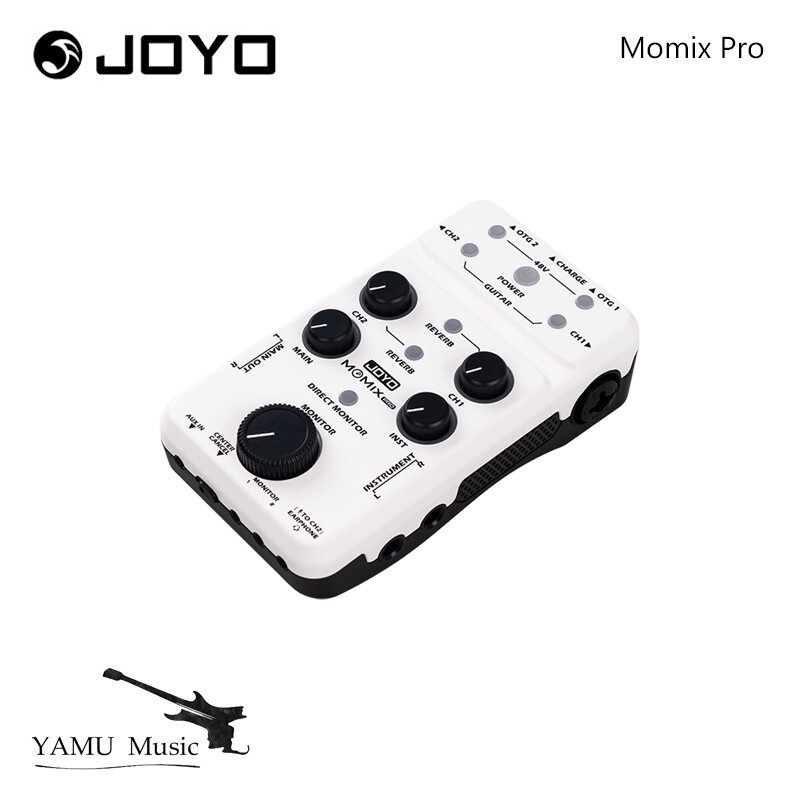 JOYO Momix Pro Audio Mixer เหมาะสําหรับไมโครโฟนกีตาร์คีย์บอร์ดเครื่องดนตรีการ์ดเสียงสําหรับการบันทึก