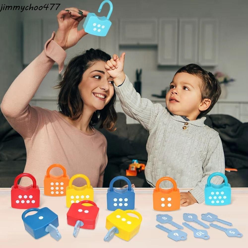 JIMMYCHOO Number Lock Key Toys, Math Count Unlock Key Early Educational Toys, Boys Girls Number Matc
