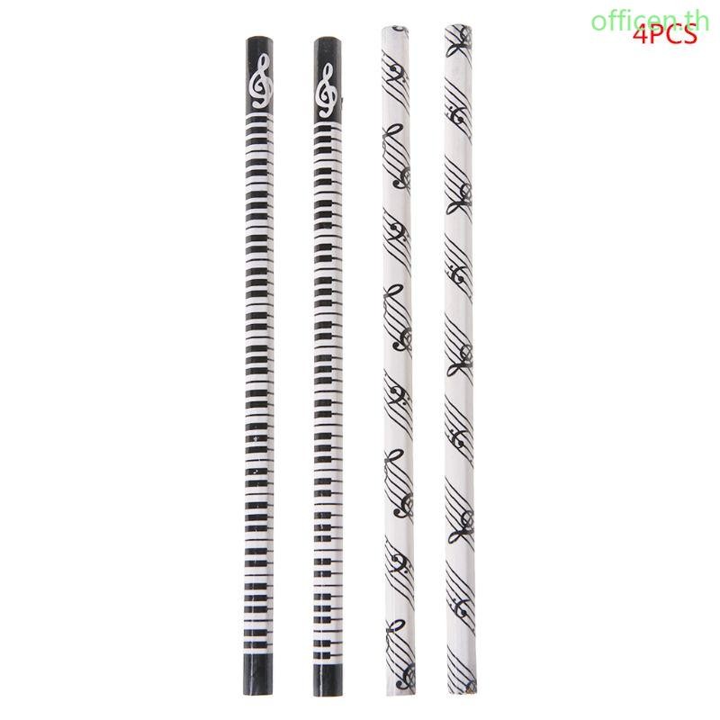 Cen 4pcs Musical Note Pencil HB Standard Pencil Music Stationery Piano Notes School