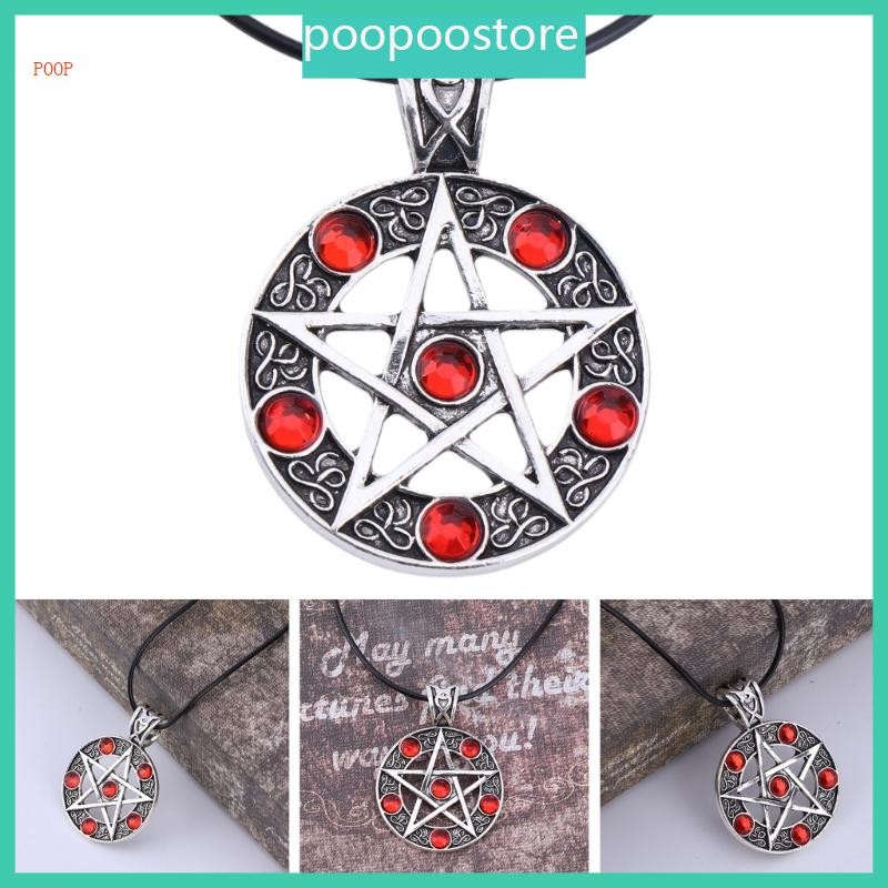 POOP 1 PC แฟชั่น Invert Pentacle Pentagram Star Pewter จี้คอสเพลย์สร้อยคอใหม่