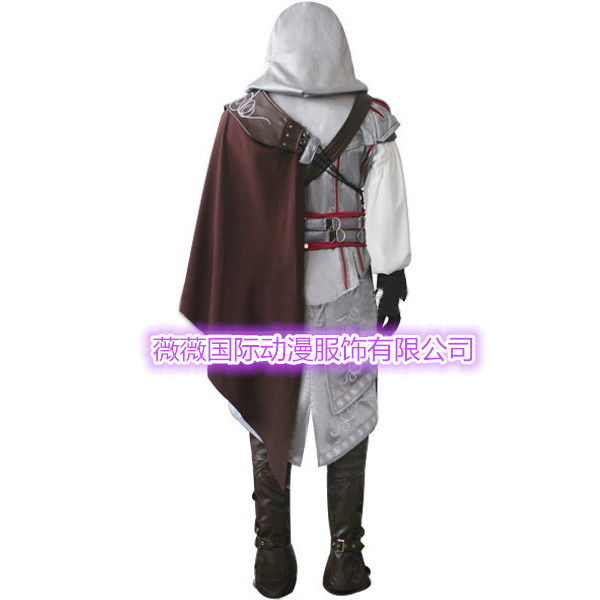 Assassin's Creed 3 Cosplay เสื้อผ้าคอสเพลย์สำหรับผู้ชาย Ezio สีดำและสีขาว