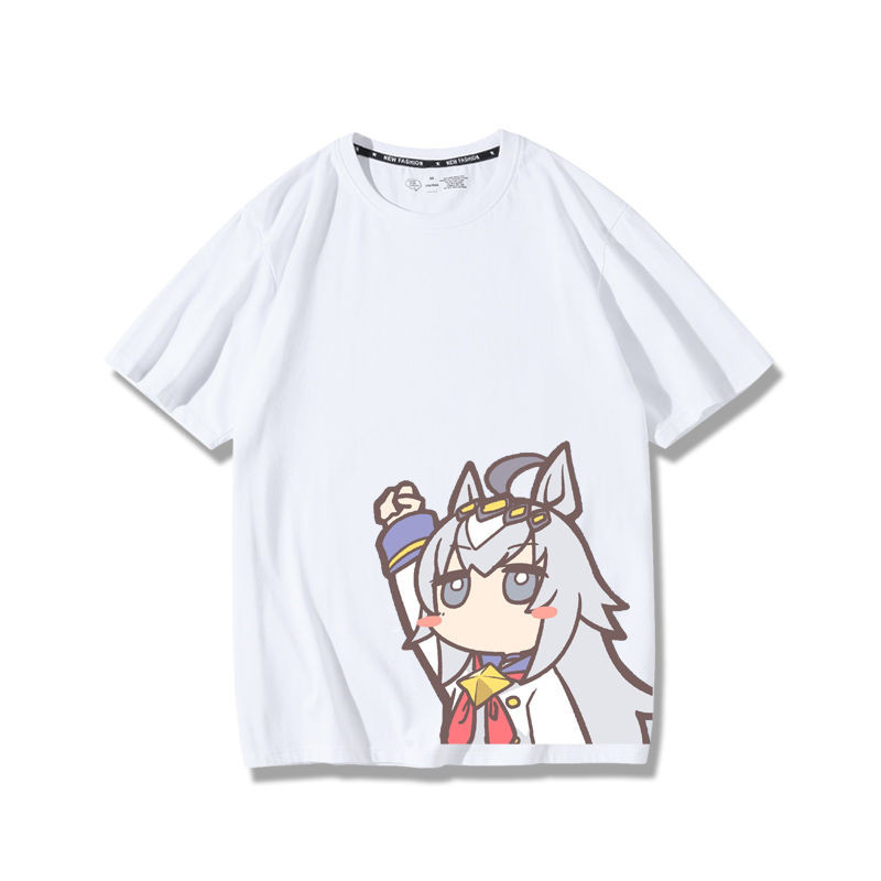 Uma Musume Oguri Cap T เสื้อฝ้ายแขนสั้น สบายๆ สำหรับฤดูร้อน