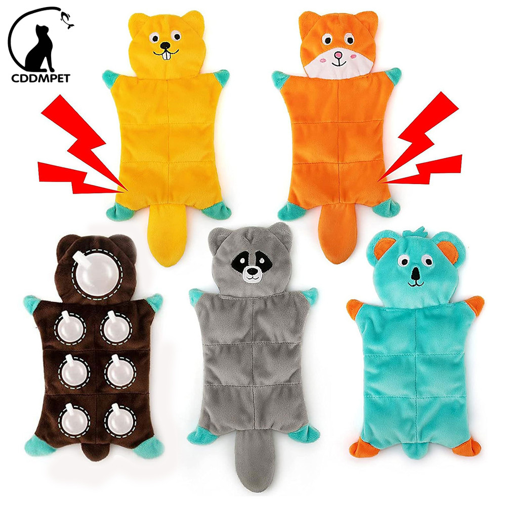 【CDDMPET】Squeaky ตุ๊กตาสุนัขของเล่นไม่มีบรรจุ Crinkle กระดาษตุ๊กตาลูกสุนัข Interactive Chew ของเล่น
