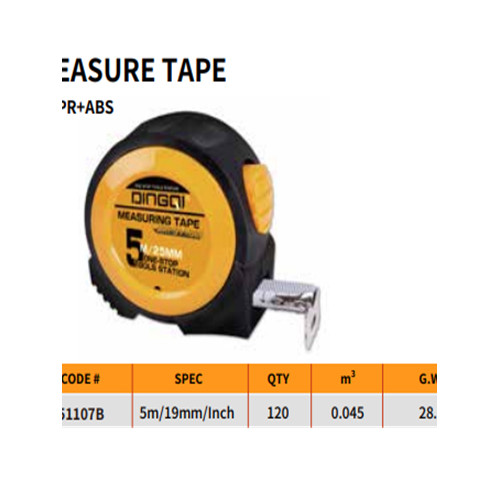 DINGQI เทปวัดมิเตอร์ยางอย่างดี MM & นิ้ว 51106B 51109B
