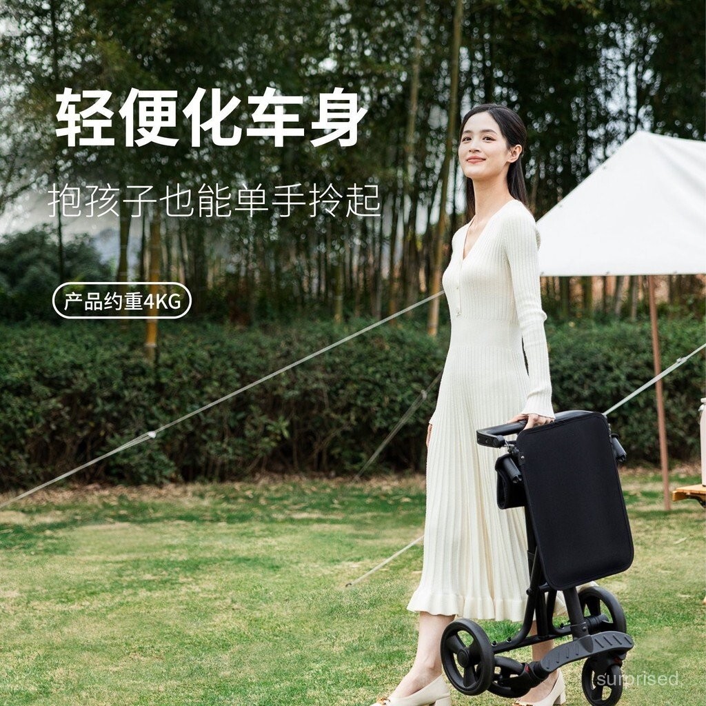 Little Tiger T28Big Kid รถเข็นเด็กรถเข็นเด็กน้ําหนักเบาพับได้ Heavy Duty50kg Pocket Baby Cart