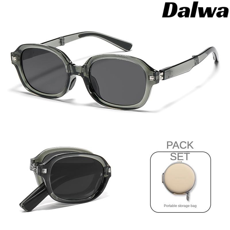 Dalwa พับแว่นตากันแดดหรูหราแบบพกพา Vintage Polarized unisex แว่นตากันแดด UV400 ป้องกันแฟชั่นหรูหราแว