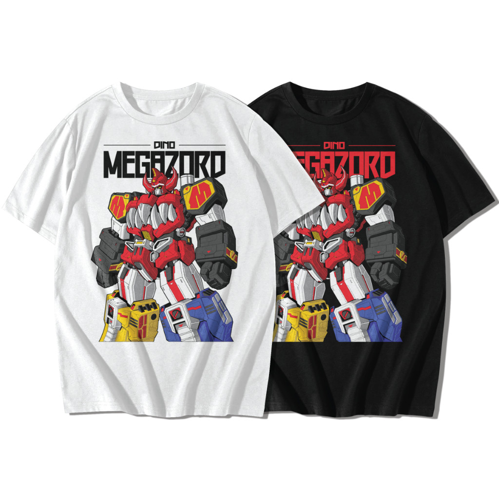 เสื้อยืดแขนสั้น DINO MEGAZORD ผ้าฝ้าย 100% สไตล์คูลๆ สำหรับวันหยุดและทุกวัน
