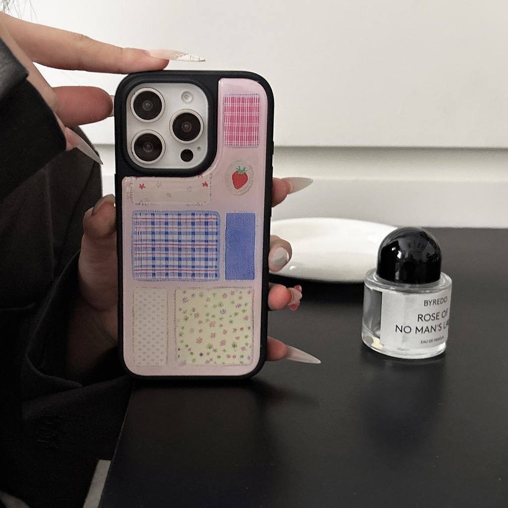 ลายสก๊อตดอกไม้เย็บเคสโทรศัพท์ Anti-Fall เคสโทรศัพท์สําหรับ iPhone 16 Promax 15 Promax 11 12 13 14plus 15plus 16e 16plus 16pro 15pro