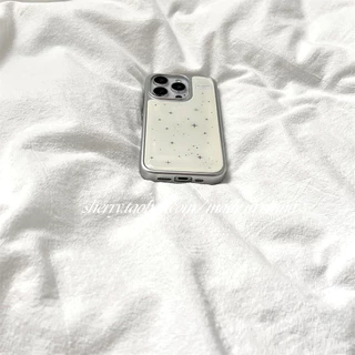 Milky White Cross Star เคสโทรศัพท์ Anti-Fall สําหรับ iPhone 16 Promax 15 Promax 11 12 13 14plus 15plus 16e 16plus 16pro 15pro