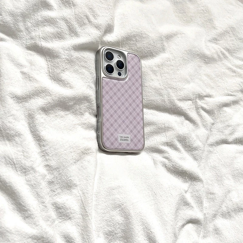 มันเทศสีม่วงรูปแบบเคสโทรศัพท์ Anti-Fall สําหรับ iPhone 16 Promax 15 Promax 11 12 13 14plus 15plus 16e 16plus 15pro