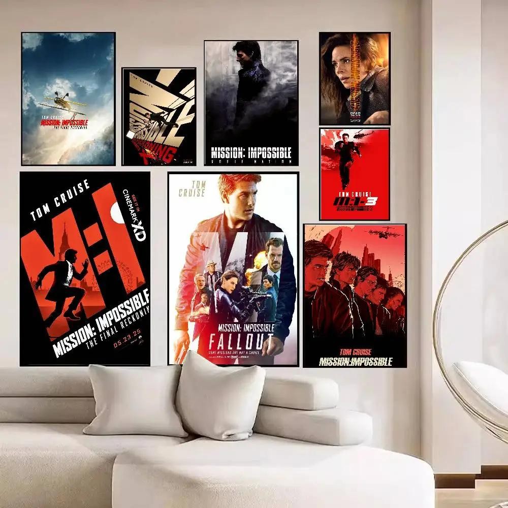 Mission Impossible ภาพยนตร์โปสเตอร์ Wall Art ตกแต่งห้อง สำหรับห้องนั่งเล่นและร้านอาหาร