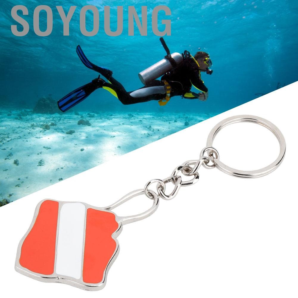 Soyoung SOYOUNG-TH AQXREIGHT ZINC DIMING DIVING ธีม Dive Flag Key Key Keychain Keys (A)